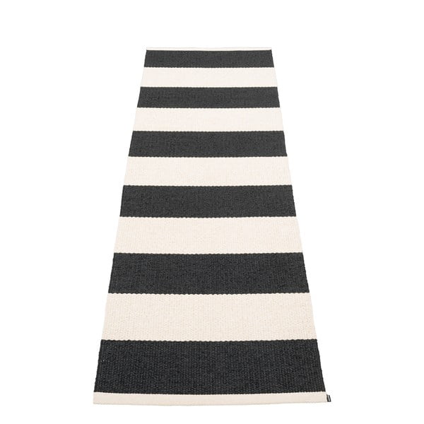 Passatoia da interno/esterno bianca e nera 70x225 cm Bob Black Vanilla – Pappelina