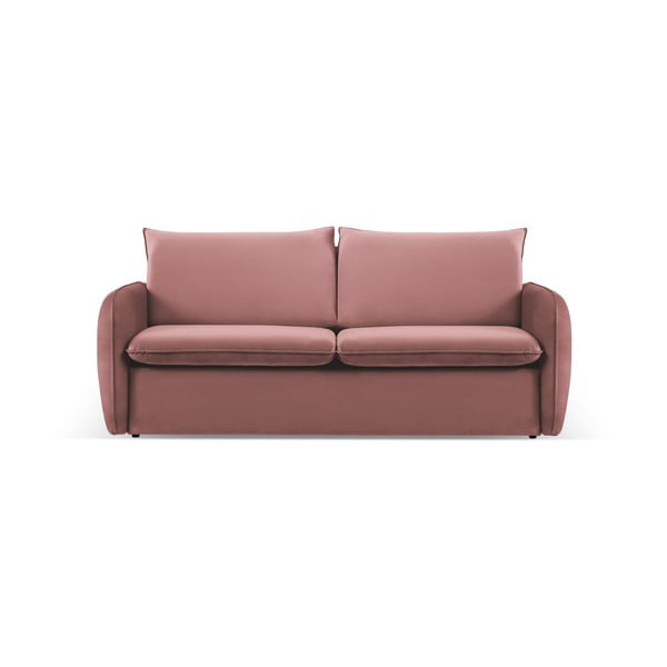 Divano letto in velluto rosa 214 cm Vienna - Cosmopolitan Design