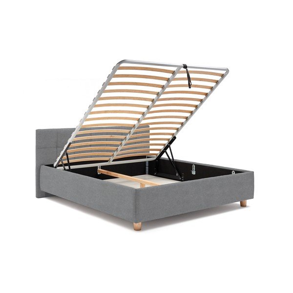 Letto matrimoniale grigio-blu con griglia e contenitore , 180 x 200 cm Leda - ProSpánek-image-4