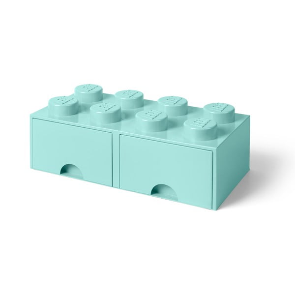 Scatola portaoggetti verde menta con due cassetti - LEGO®-image-1