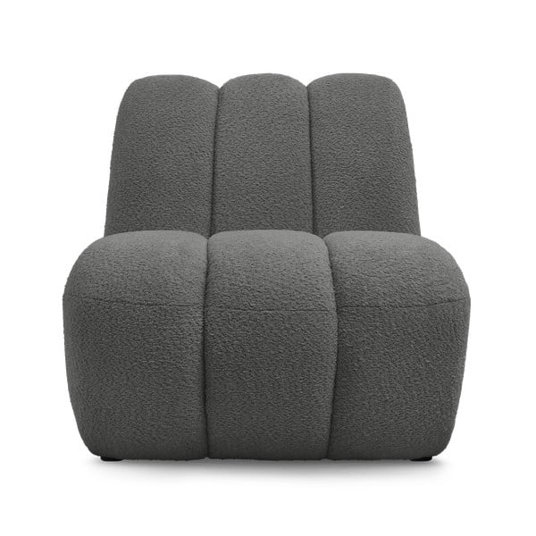 Poltrona grigio scuro con rivestimento in bouclé Janissaire – Bobochic Paris-image-3