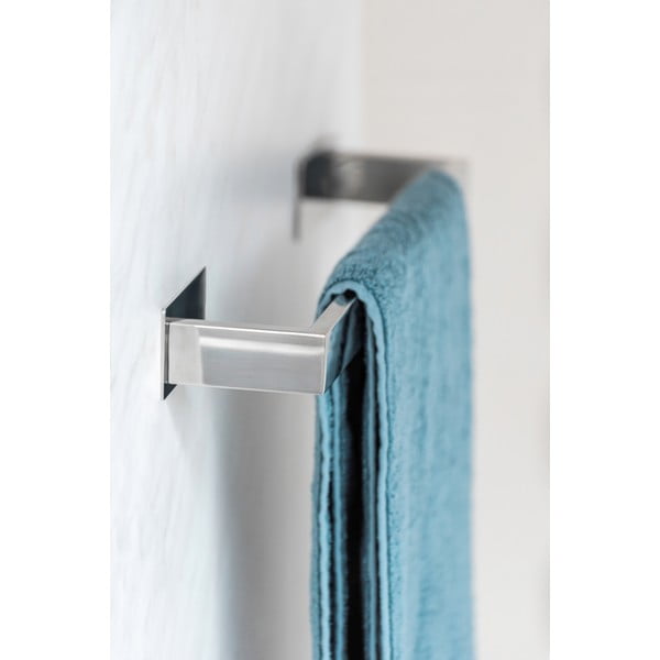 Porta asciugamani autoportante in acciaio inox argento lucido Genova - Wenko-image-1