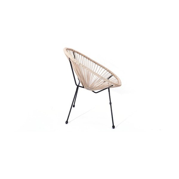 Poltrona da giardino beige in rattan artificiale Avocado - Le Bonom-image-3