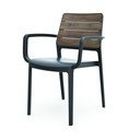 Sedia da esterno grigio scuro/marrone scuro in plastica Deco Porto – Keter