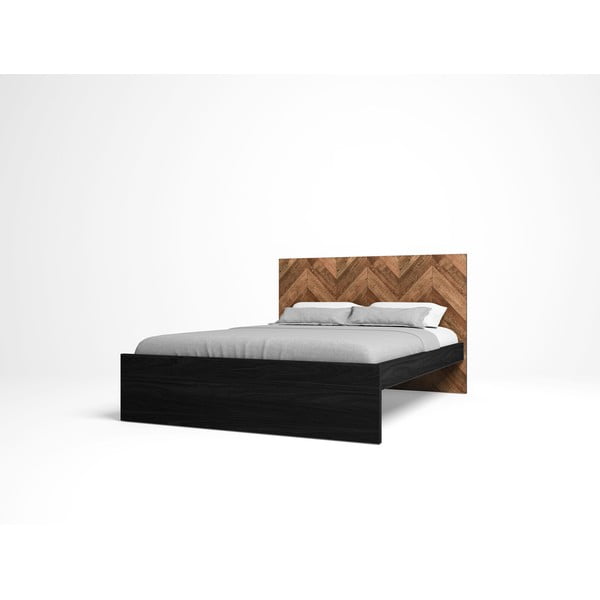 Letto matrimoniale nero/naturale 160x200 cm Gio - Marckeric-image-3