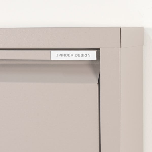 Scarpiera grigio tortora in metallo con ante ribaltabili 50x169x15 cm Billy – Spinder Design-image-4