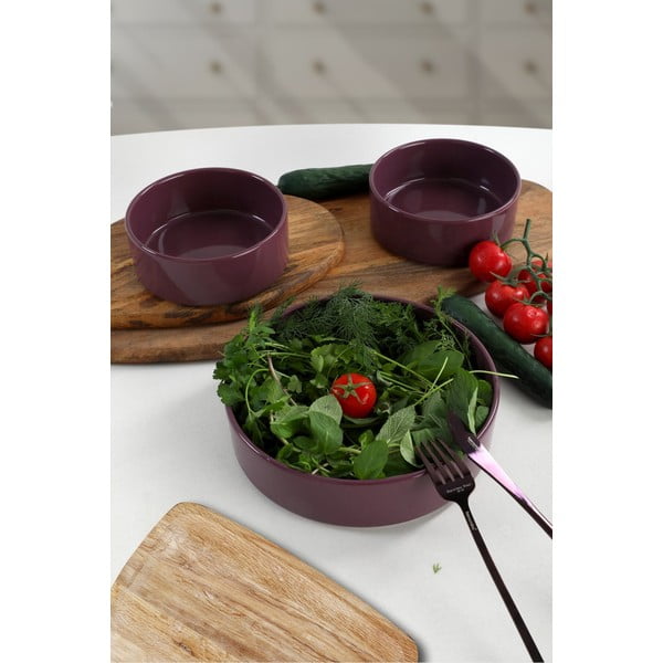 Set di 3 ciotole in ceramica viola, ø 21 cm - My Ceramic-image-1