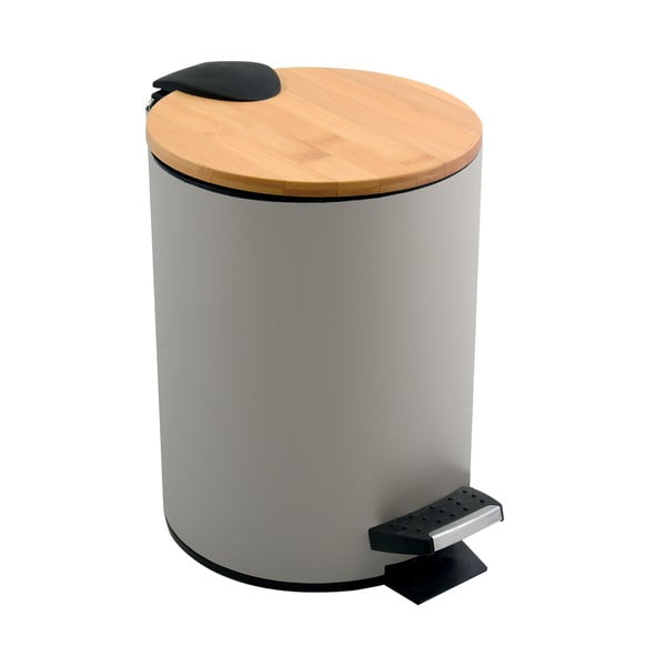 Cestino per la spazzatura grigio tortora in acciaio con pedale 5 l   Adonis – Spirella