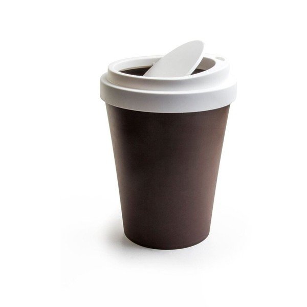 Cestino marrone e bianco &CO Coffee Bin - Qualy-image-2
