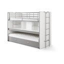 Letto da bambini a castello/estraibile bianco/grigio con contenitore/con scrivania con rete inclusa 90x200 cm Bonny – Vipack