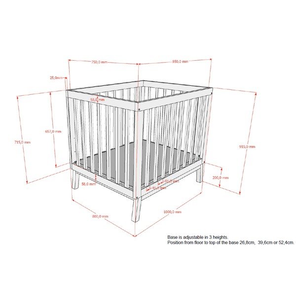 Lettino beige in pino massiccio 95x75 cm Sezane – Vipack-image-3