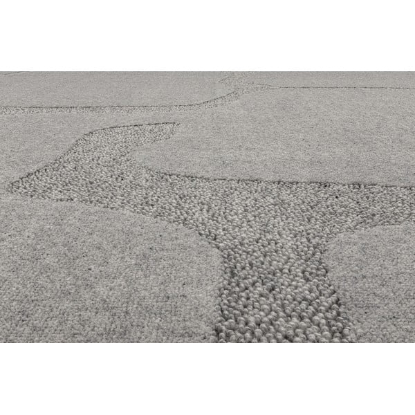 Tappeto in lana grigio 200x300 cm Morphic Organica - Agnella-image-4