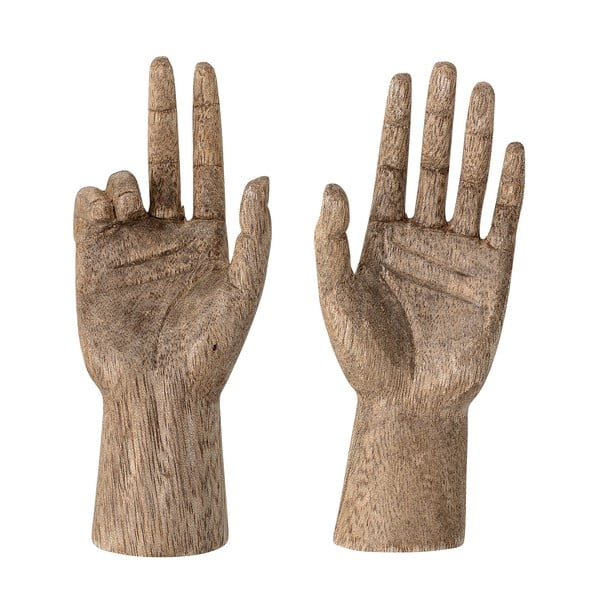 Statuette in legno in set di 2 pezzi 13 cm Teis - Bloomingville