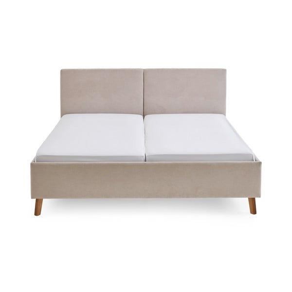 Letto matrimoniale imbottito beige con rete inclusa 180x200 cm Piano – Meise Möbel-image-3