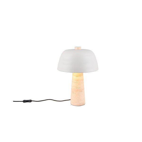 Lampada da tavolo bianca e beige con paralume in metallo (altezza totale 41 cm) Timba – Trio Select-image-4