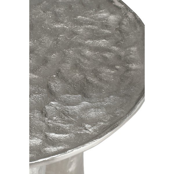 Tavolino da salotto rotondo argentato in alluminio ø 60 cm Art – Ellos Home-image-3