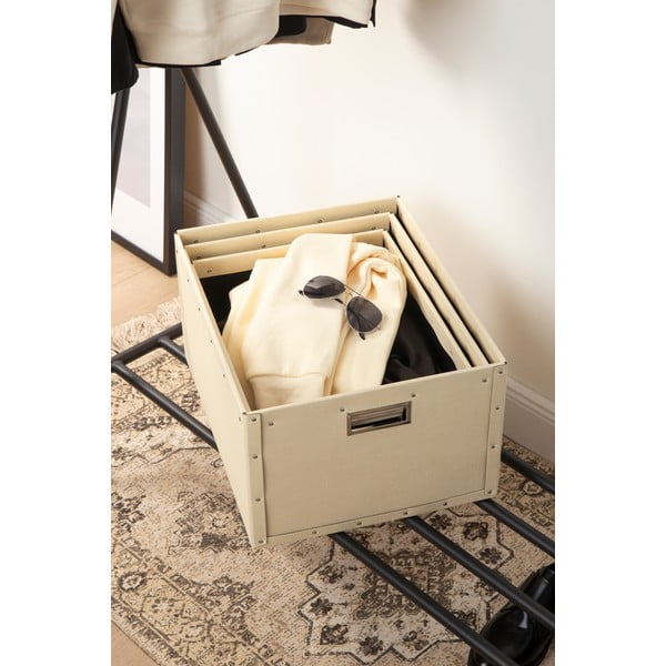 Scatole di cartone beige in set da 3 Ture - Bigso Box of Sweden-image-2