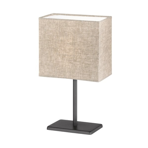 Lampada da tavolo nera e beige con paralume in tessuto (altezza 30 cm) Kate - Fischer & Honsel