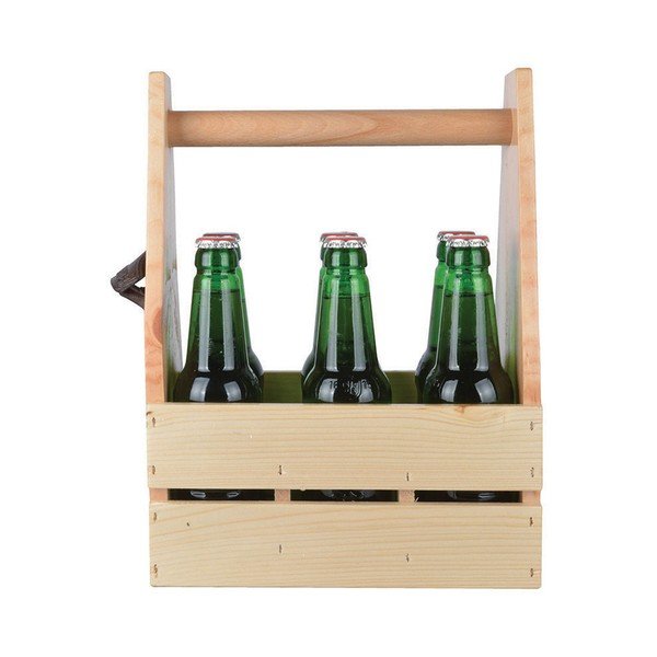 Dřevěná přenoska na lahve s otvírákem Ego Dekor-image-1