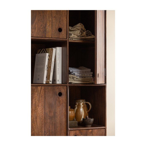 Armadietto marrone scuro in mango massiccio 75x210x45 cm Staes – WOOOD-image-3