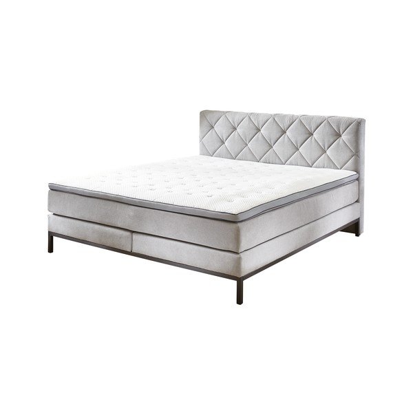 Letto boxspring grigio chiaro 180x200 cm Rockaway - Rojaplast
