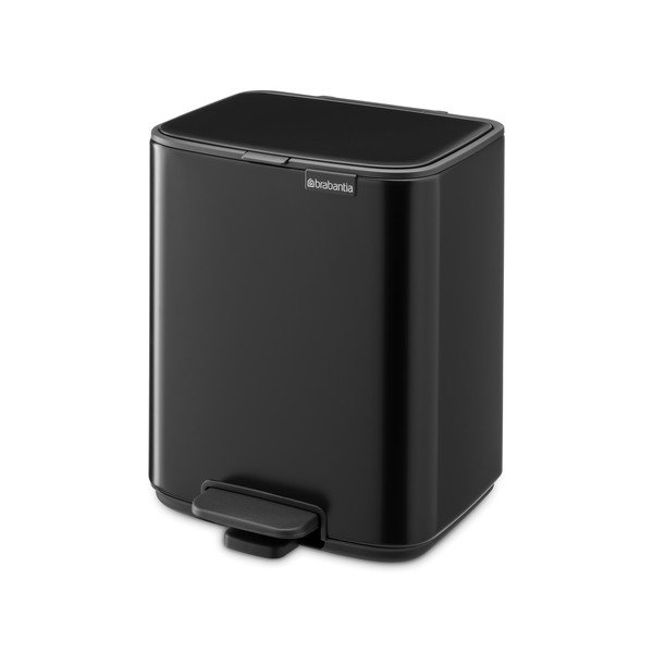 Cestino per la spazzatura nero opaco in acciaio con pedale 7 l Bo – Brabantia