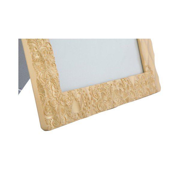 Portafoto giallo in cornice di resina Glam Carving, 20 x 25 cm - Mauro Ferretti-image-1