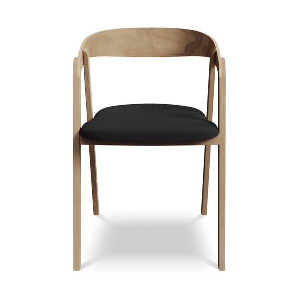 Sedia da pranzo nera in legno massiccio Erika – Makamii-image-1