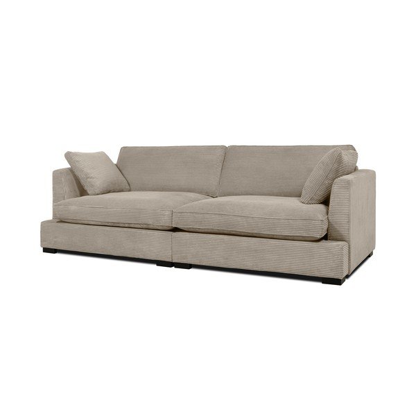 Divano in velluto a coste beige 236 cm Mobby - Scandic-image-2