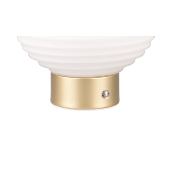 Lampada da tavolo LED dimmerabile in bianco e oro con paralume in vetro (altezza 14,5 cm) Earl - Reality-image-3