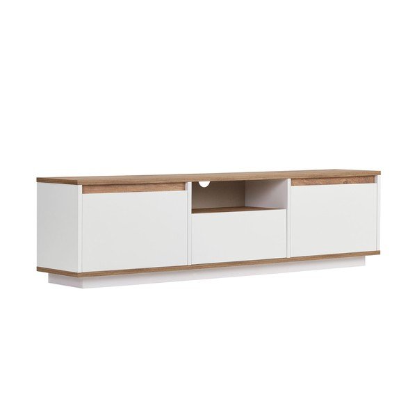 Mobile TV bianco/di colore naturale con effetto pino 160x42x30 cm Sentinel – Kalune Design