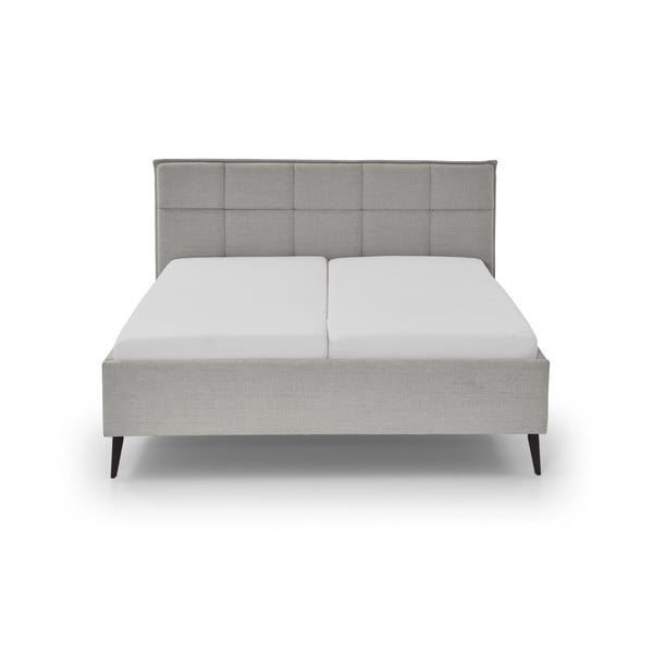 Letto matrimoniale imbottito grigio chiaro rete non inclusa 180x200 cm Paulo – Meise Möbel-image-3