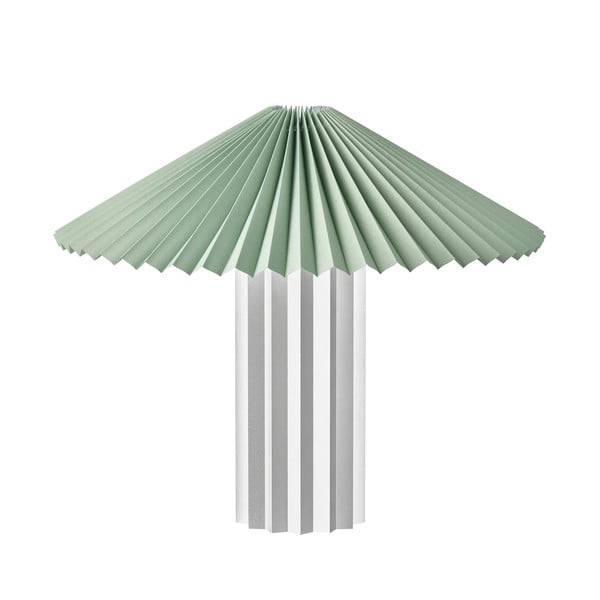 Lampada da tavolo argentata/color salvia con paralume in tessuto con intensità regolabile (altezza totale 36 cm) Taite – Blomus