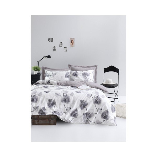Lenzuolo matrimoniale in cotone Ranforce Grigio, 200 x 220 cm Colin - Mijolnir
