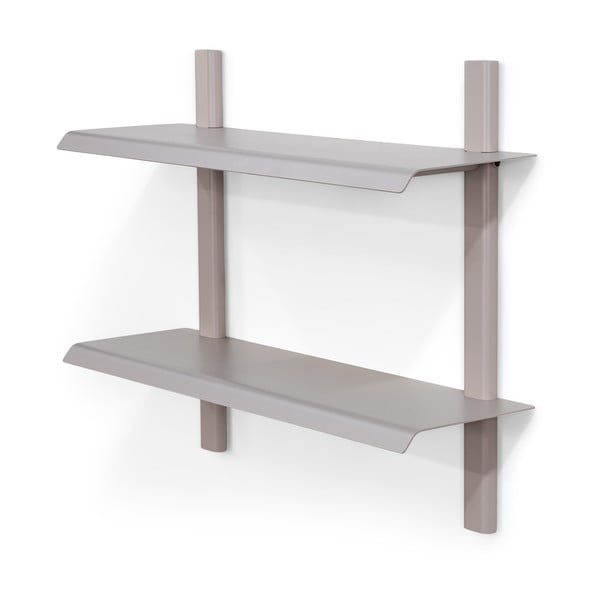 Mensola grigio tortora in metallo con ripiani multipli 60 cm Hola – Spinder Design-image-2