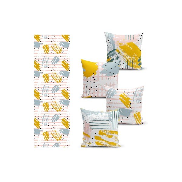 Set di 4 federe e runner da tavola in misto cotone - Minimalist Home World