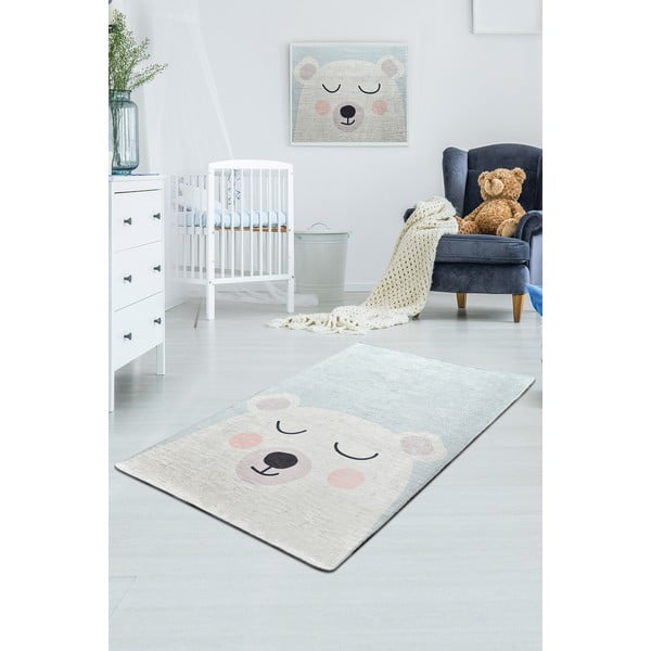 Tappeto antiscivolo per bambini bianco e blu , 100 x 160 cm Baby Bear - Conceptum Hypnose