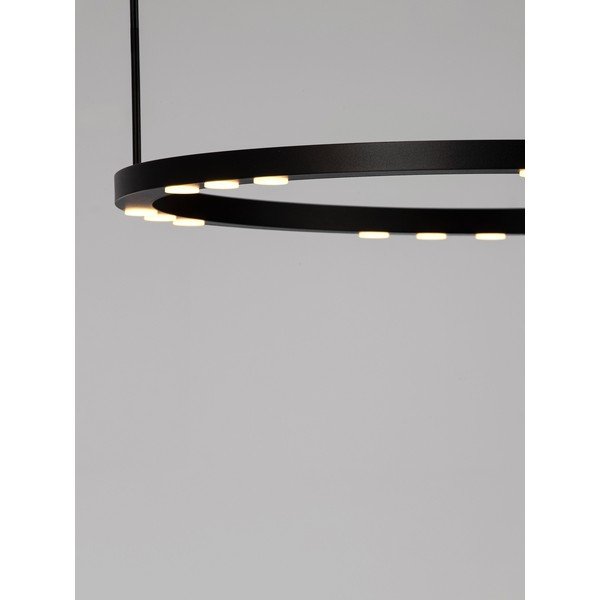 Lampadario LED nero opaco in alluminio con intensità regolabile ø 60 cm Lunette – Nova Luce-image-2