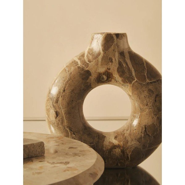 Vaso marrone in marmo (altezza totale 20 cm) Santino – Premier Housewares-image-1