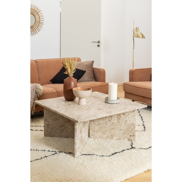 Tavolino in marmo beige 90x90 cm Vega - Actona-image-1