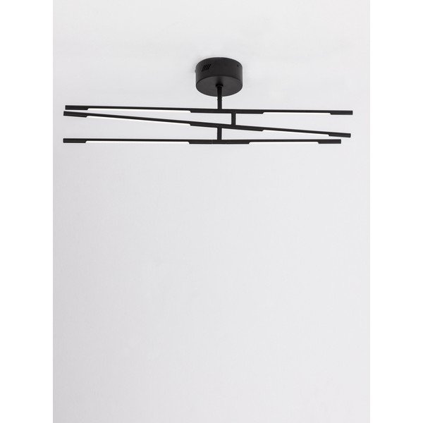 Plafoniera LED nera in metallo con paralume in vetro acrilico con intensità regolabile 77x84 cm Raccio – Nova Luce-image-4