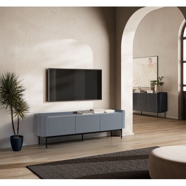 Cassettiera nera 200x80x40 cm Willa – MOME-image-1