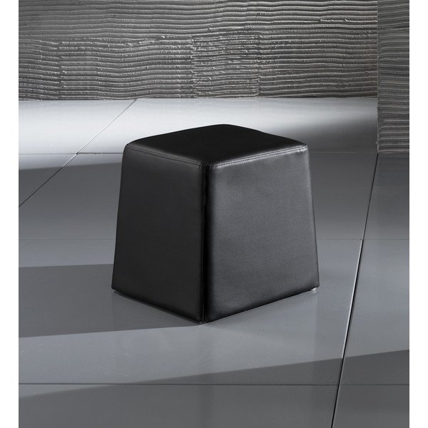 Pouf nero in ecopelle Key - Tomasucci-image-1
