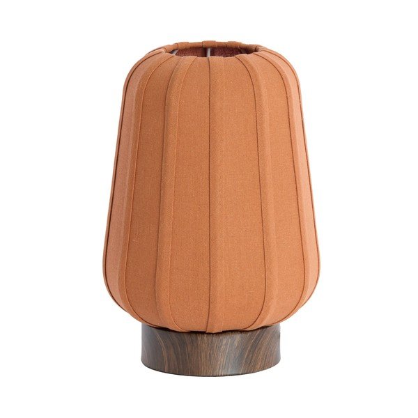Lampada da tavolo color terracotta in metallo con paralume in tessuto (altezza totale 29 cm) Bibia – Light & Living