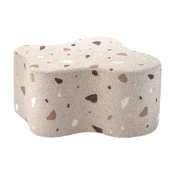 Pouf per bambini marrone chiaro con rivestimento in bouclé e ciniglia Terrazzo Cloud – Wigiwama