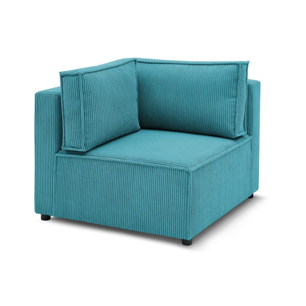Modulo divano in velluto a coste variabile blu Nihad modular - Bobochic Paris