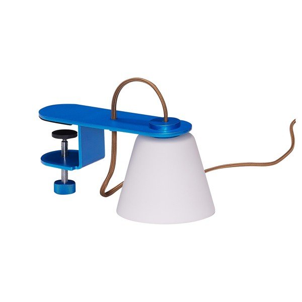 Lampada da tavolo blu con paralume in vetro (altezza 23 cm) Lure - Hübsch