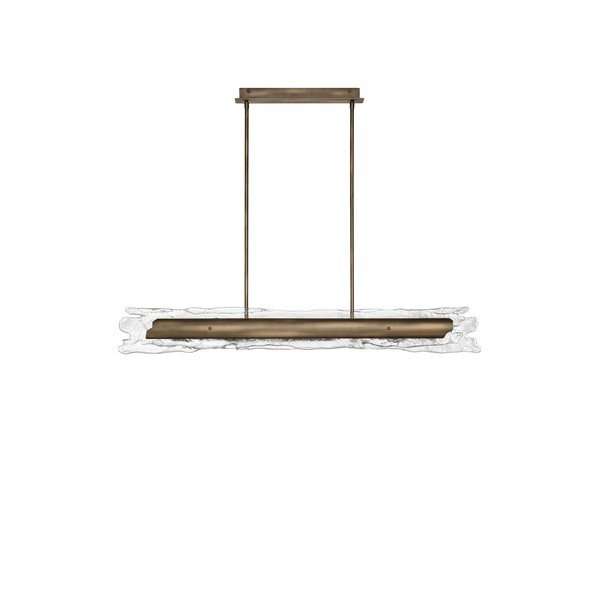 Lampadario LED color ottone in acciaio con paralume in vetro con intensità regolabile Velar – Nova Luce