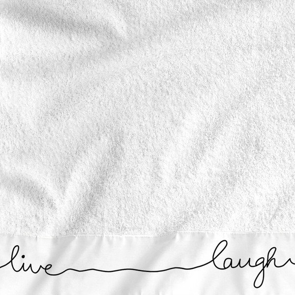 Set di 2 asciugamani in cotone Live Live Juego - Blanc-image-1