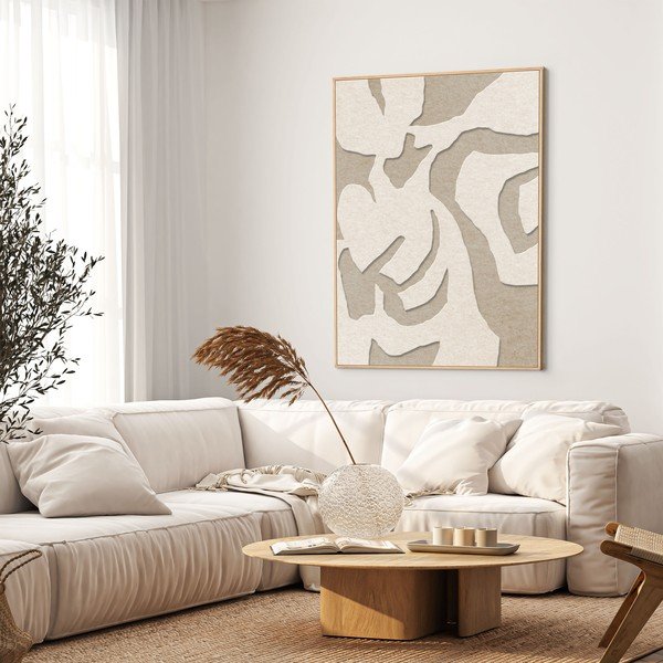 Dipinto in 3D con cornice inclusa/fonoassorbente 90x120 cm Soft Embrace 1 – Malerifabrikken-image-1